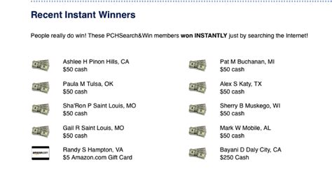 At PCH winners of our major prize awards are notified live and in person by our famous Prize Patrol. . Pch winning list